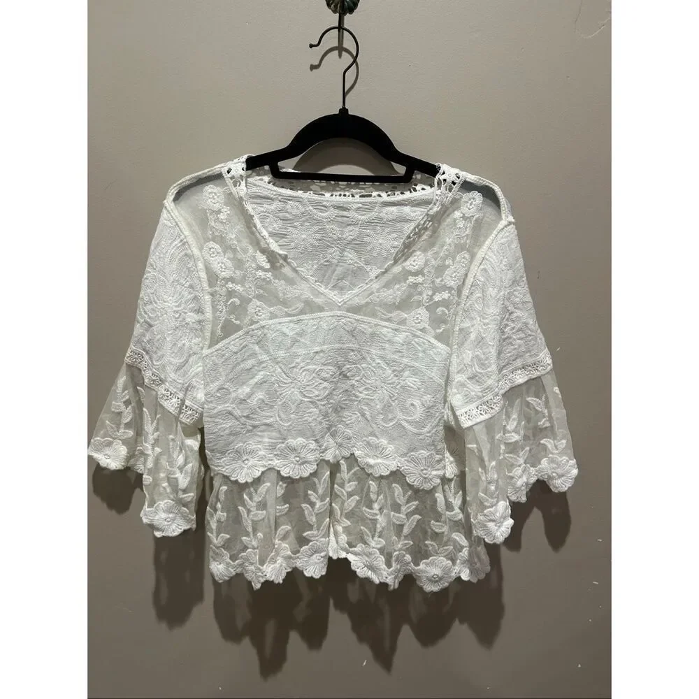 Boho white blouse
